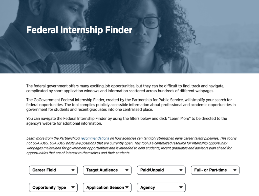 Federal Internship Finder